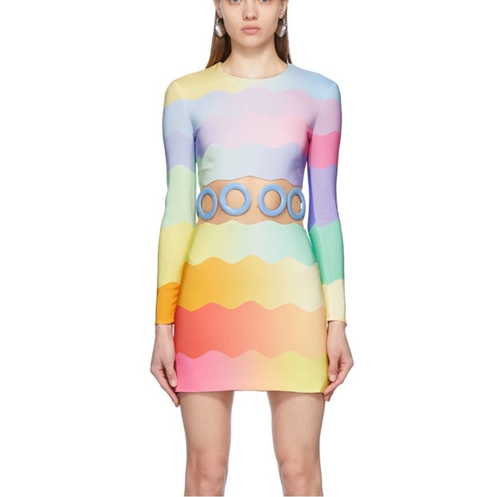 Casablanca Rainbow Wave Dress